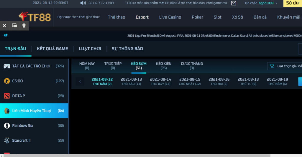 Những kinh nghiệm khi đặt cược Esport tại TF88