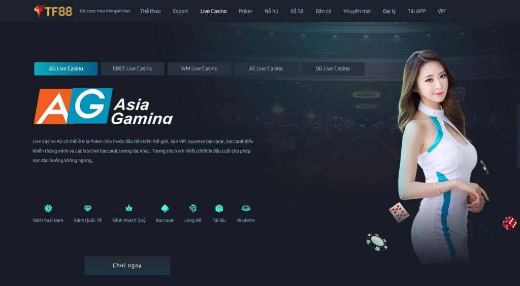 Tìm hiểu live casino tại cổng game online TF88 uy tín